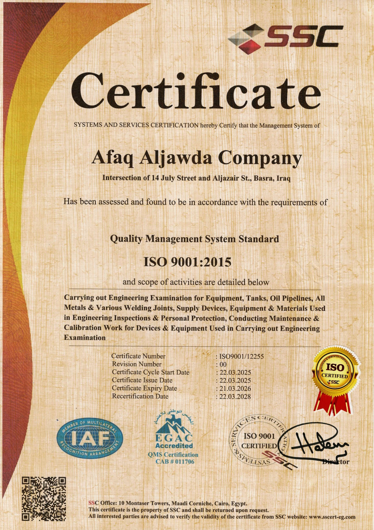 ISO 9001:2015 Certificate