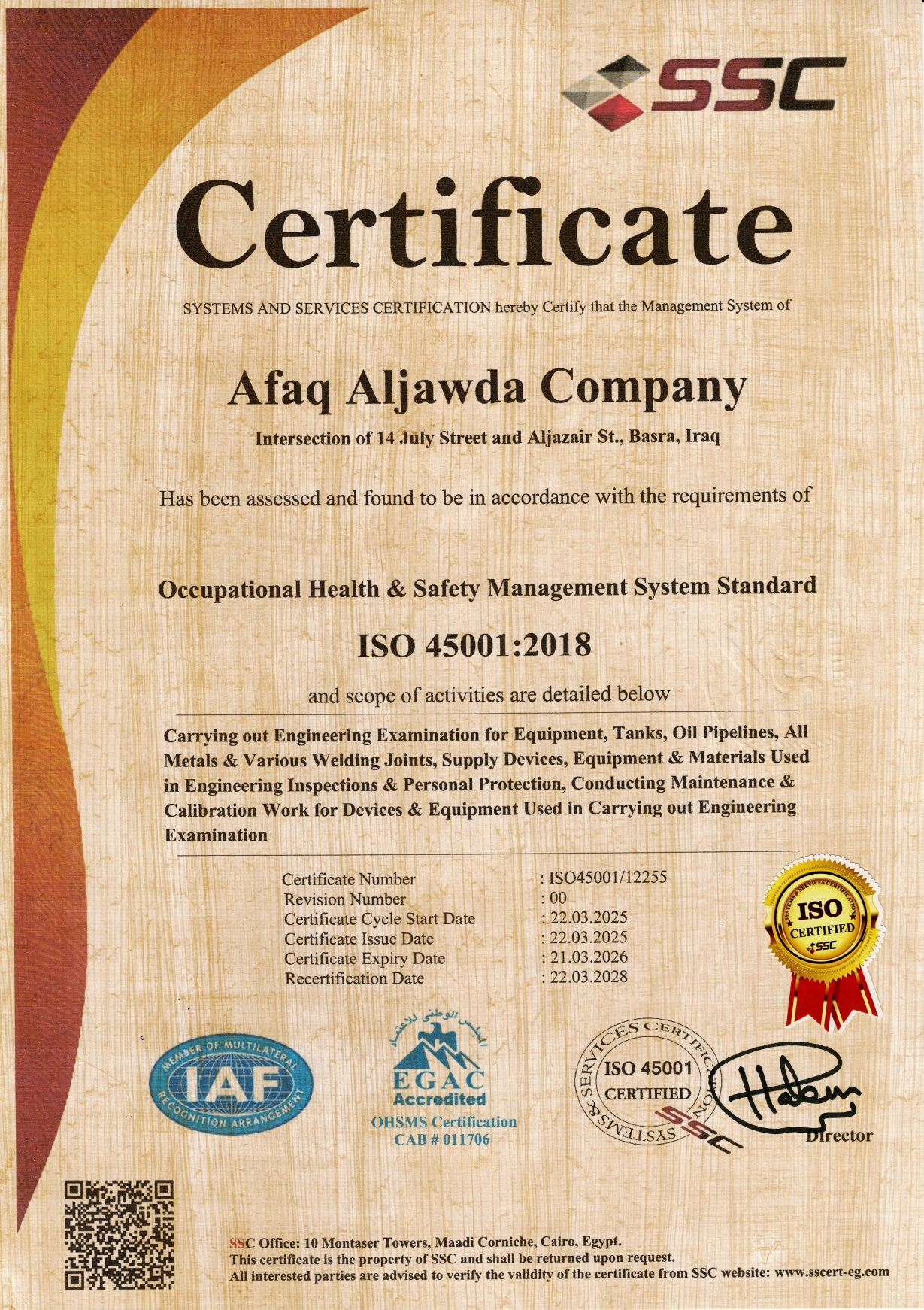 ISO 14001:2015 Certificate